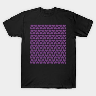 Seamless Pattern of Violet Pixel Hearts T-Shirt